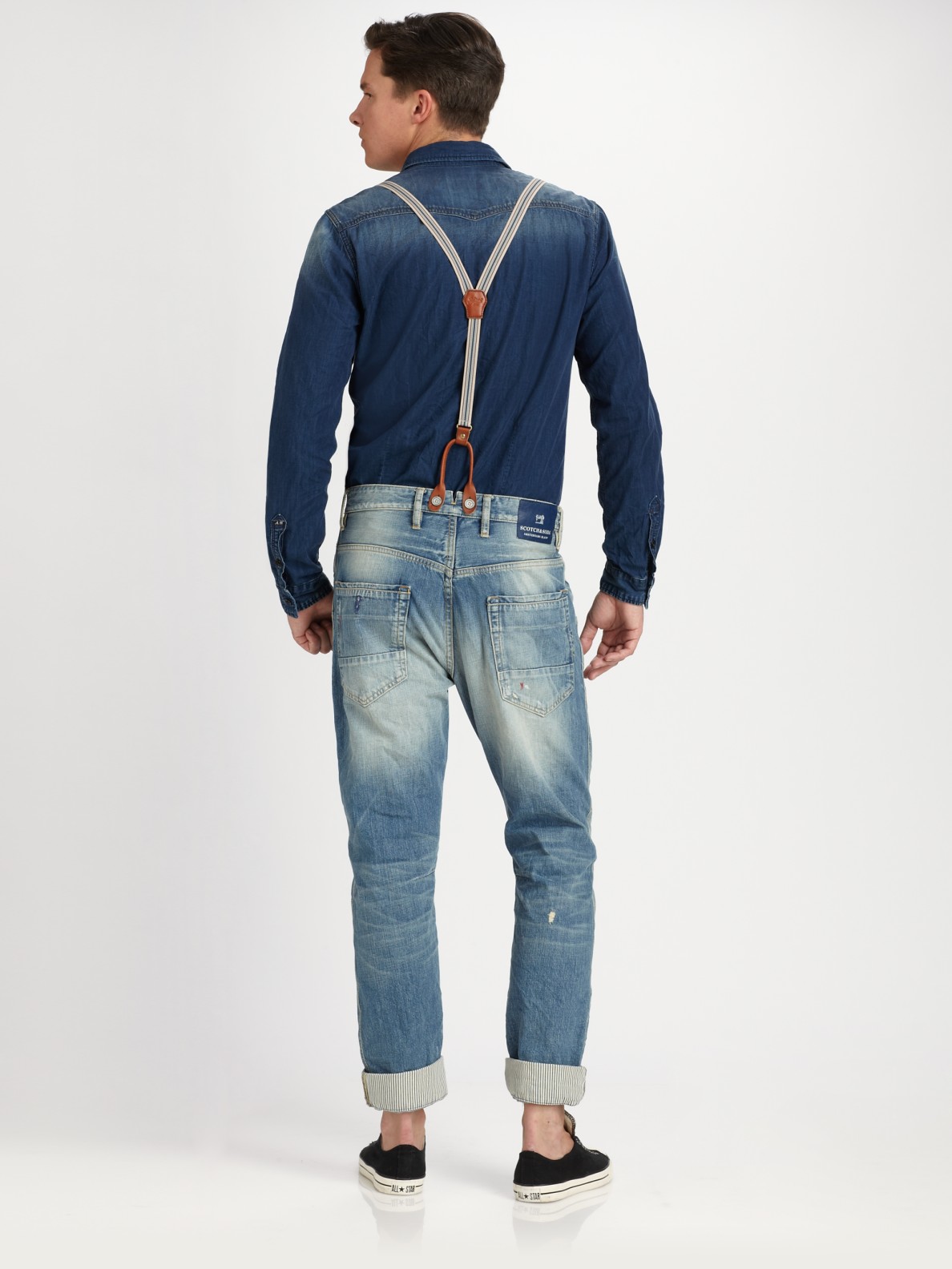 Scotch & Soda Brewer Suspender Jeans in Blue for Men | Lyst