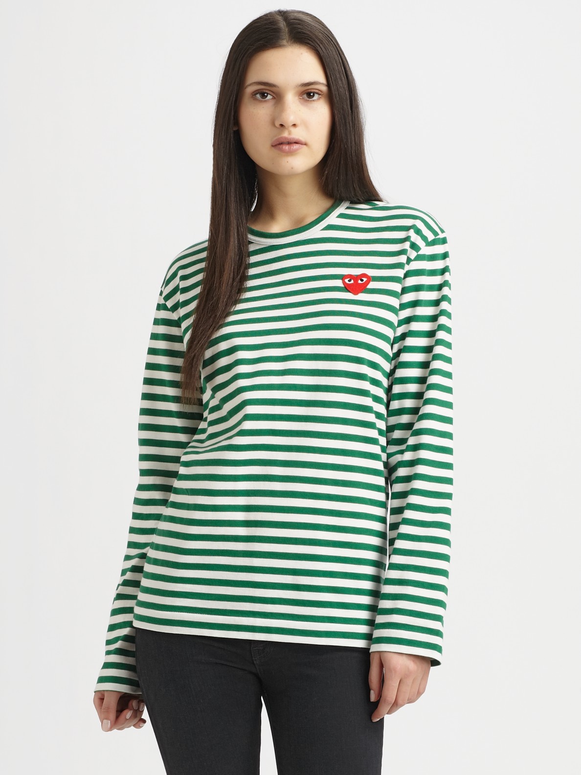 comme des garcons green stripe