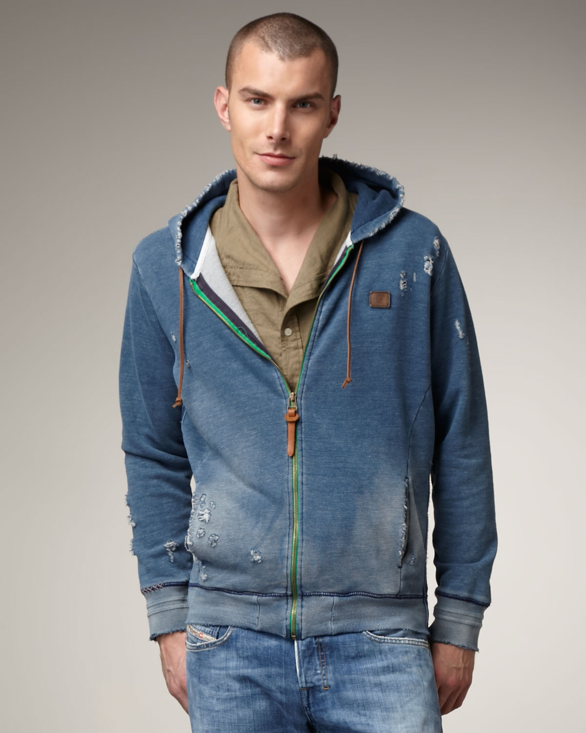 diesel blue hoodie