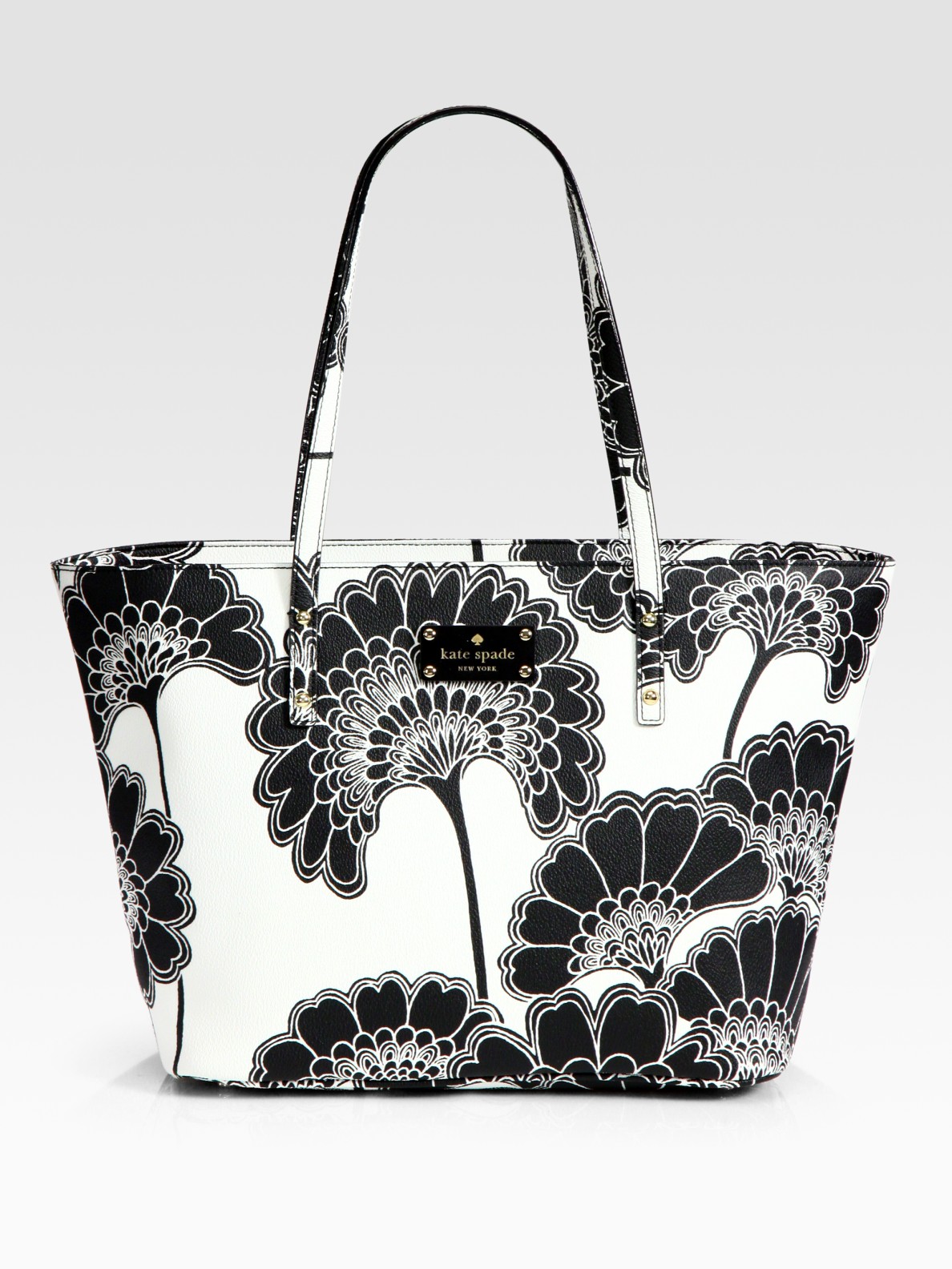 Kate Spade Harmony Floral Vinyl Tote Bag in Black | Lyst