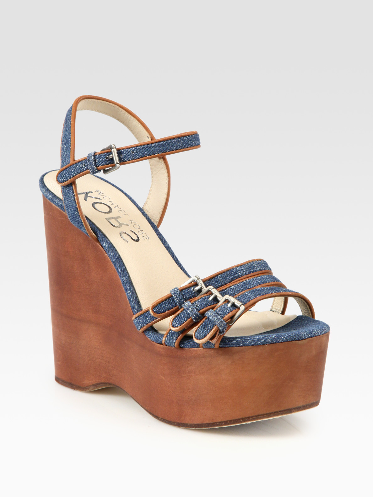 michael kors denim sandals