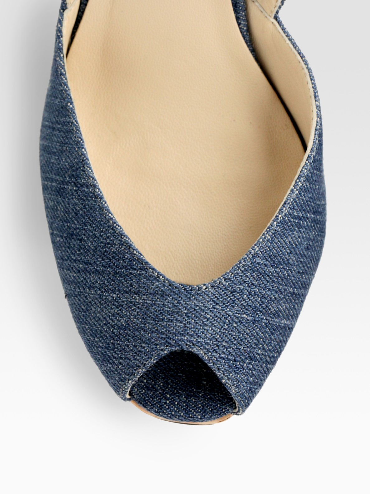 Kors by Michael Kors Vivian Denim Slingback Cork Wedge Sandals in Blue |  Lyst