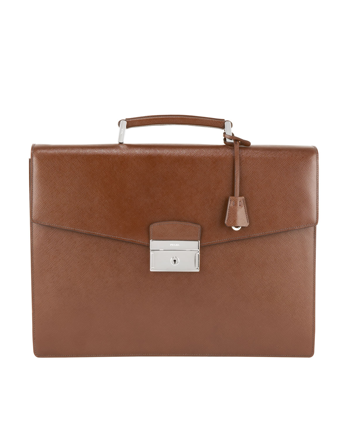 Prada Leather Doublegusset Briefcase in Brown for Men Lyst