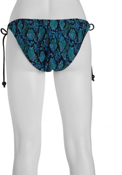 Shoshanna Blue Python Print String Bikini Bottom in Blue | Lyst