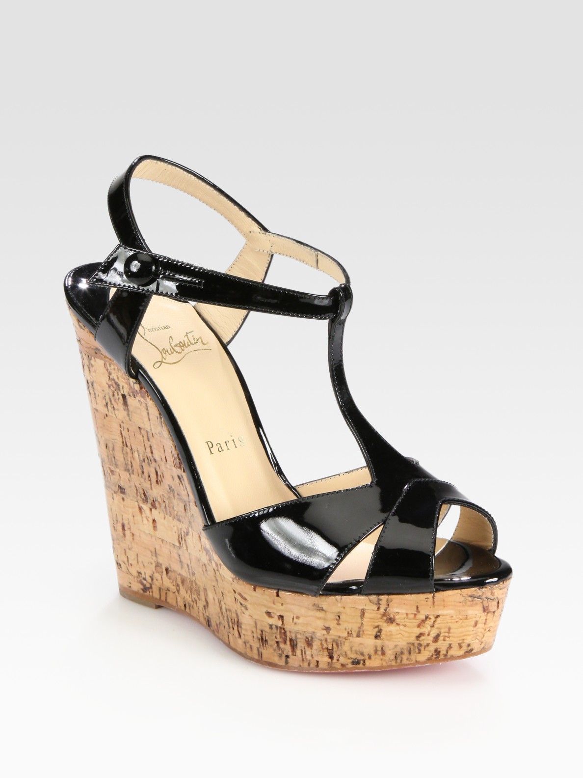 t strap cork wedge sandals