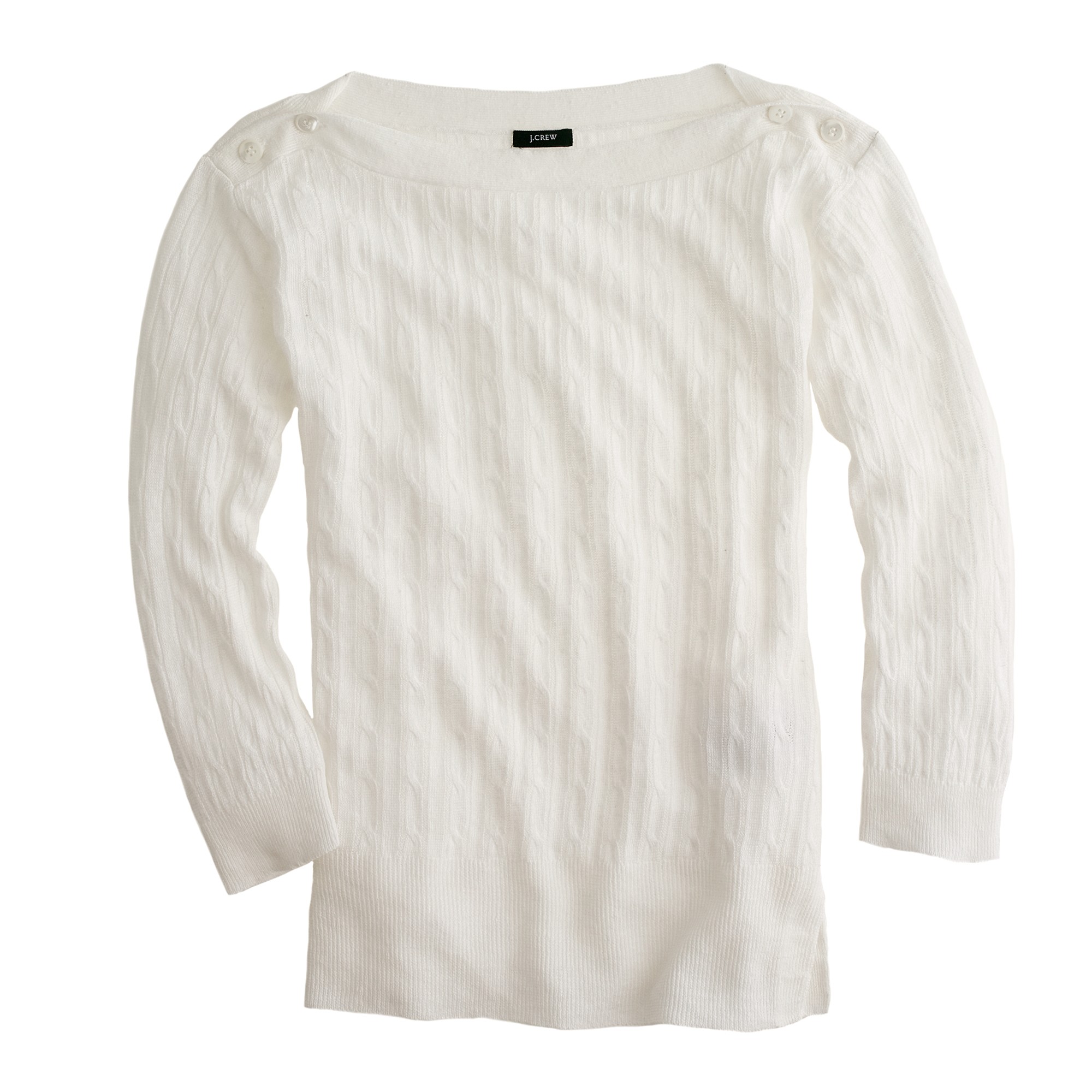 Lyst - J.Crew Linen Cable-knit Sweater in White