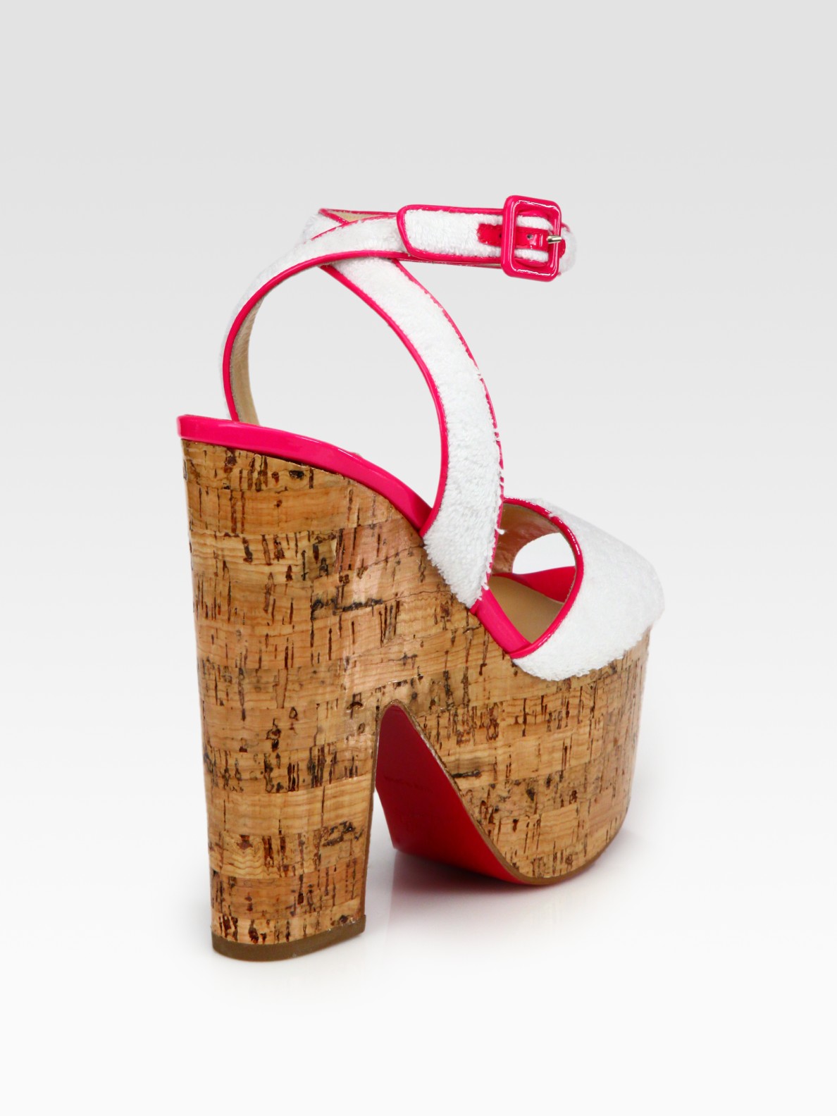 christian louboutin replicas shoes - christian louboutin platform sandals Ivory terry cloth covered ...