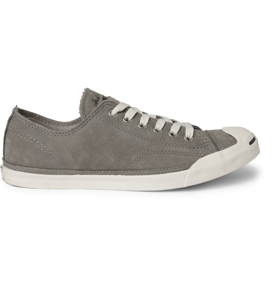 Converse Jack Purcell Washed Leather Sneakers in Gray for Men - Lyst