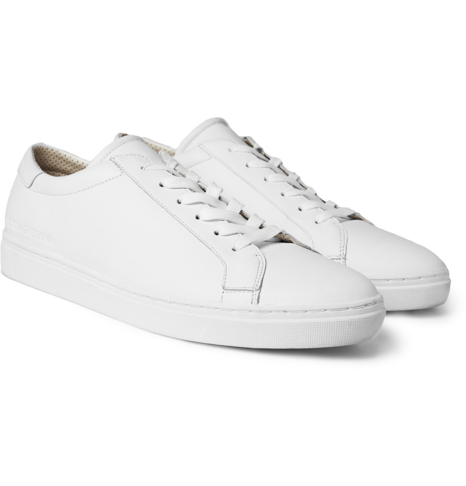 Dolce & Gabbana Leather Sneakers in White for Men - Lyst