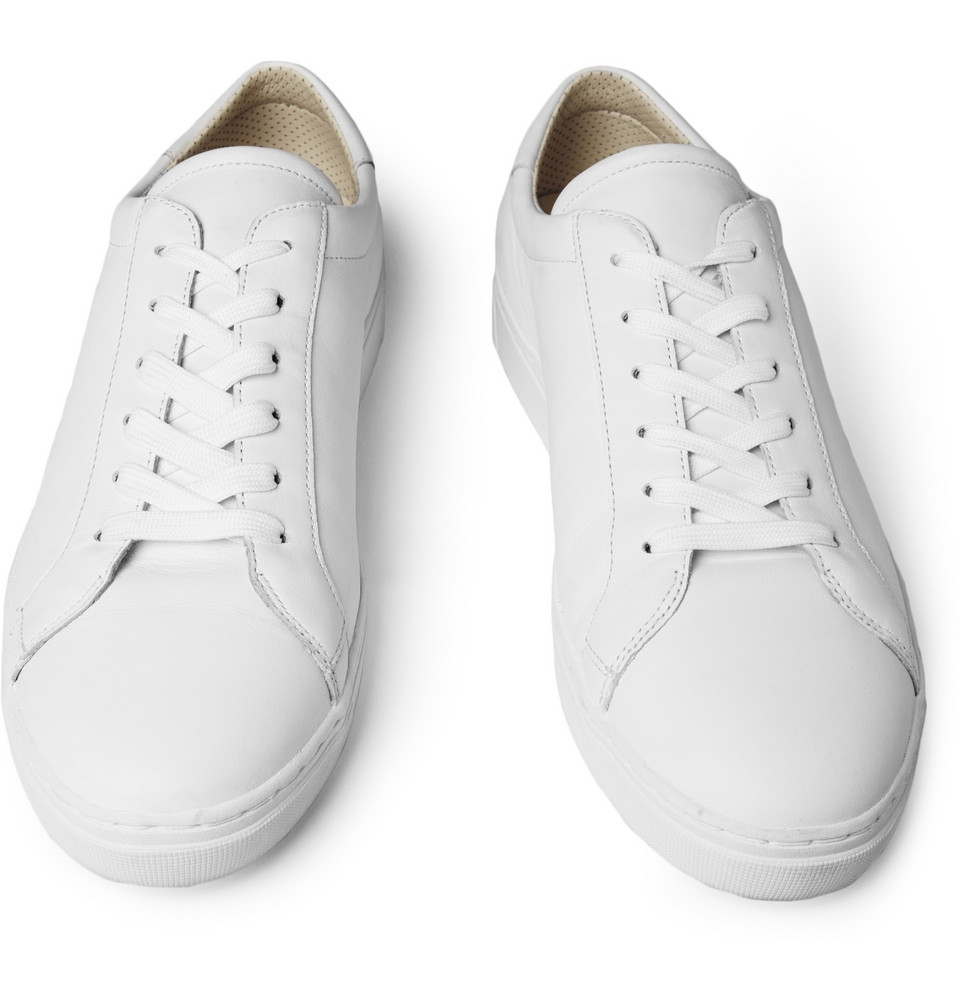 white all leather sneakers
