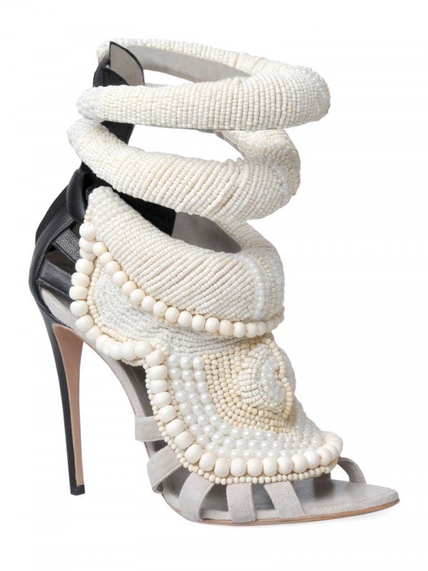 Giuseppe Zanotti 115mm Kanye All Over Beads Sandals in White | Lyst