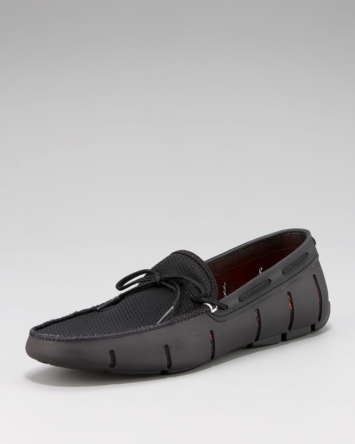 Swims Lace-up Rubber Loafer, Black for 