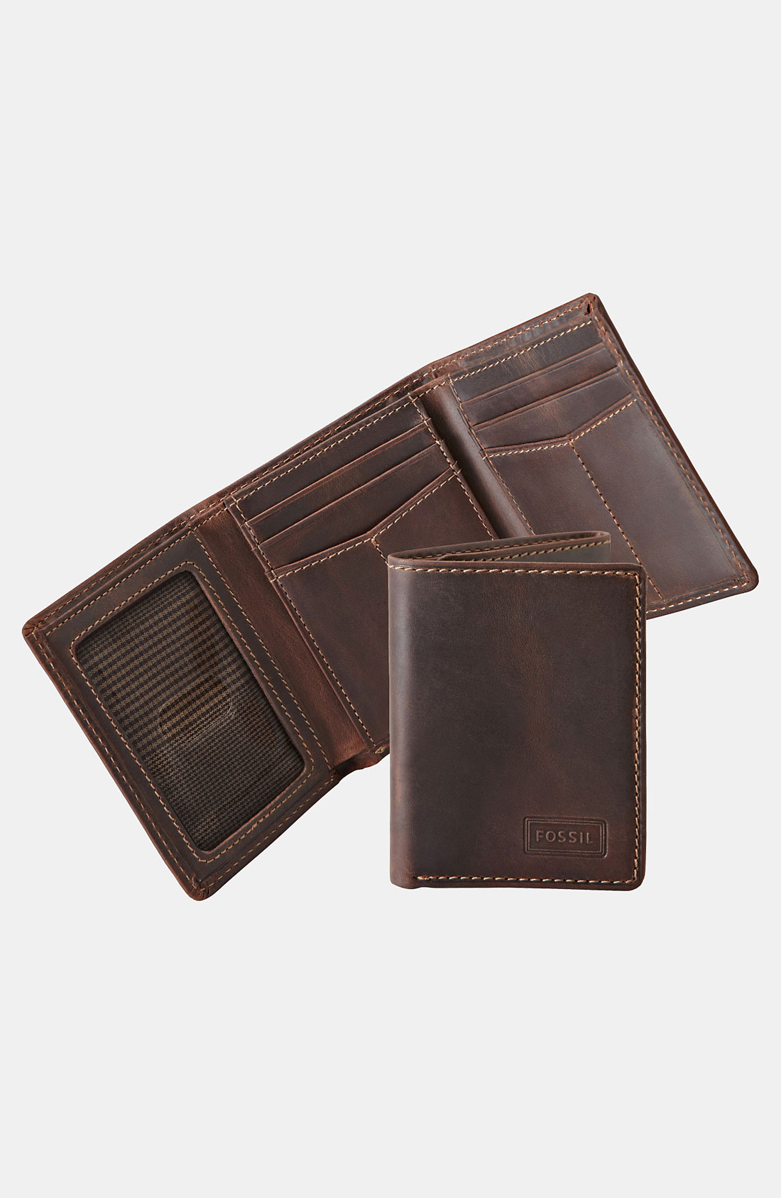 Fossil Sam Trifold Wallet in Brown for Men | Lyst