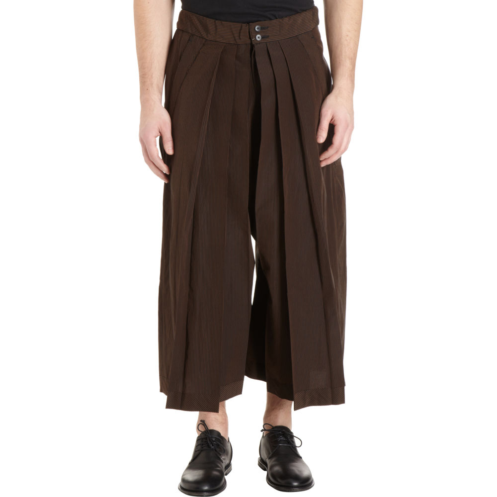 Yohji Yamamoto Pleated Hakama Pant in Brown for Men (black) | Lyst