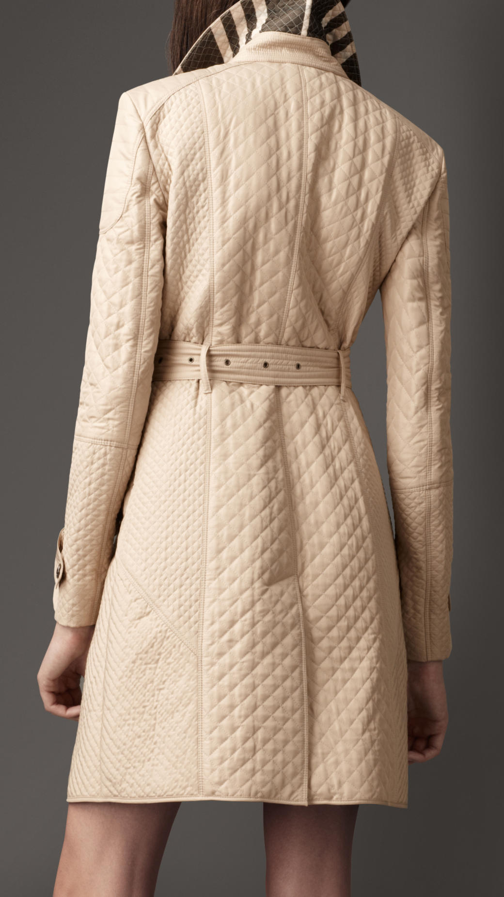 Burberry Quilted Taffeta Trench Coat in Natural - Lyst
