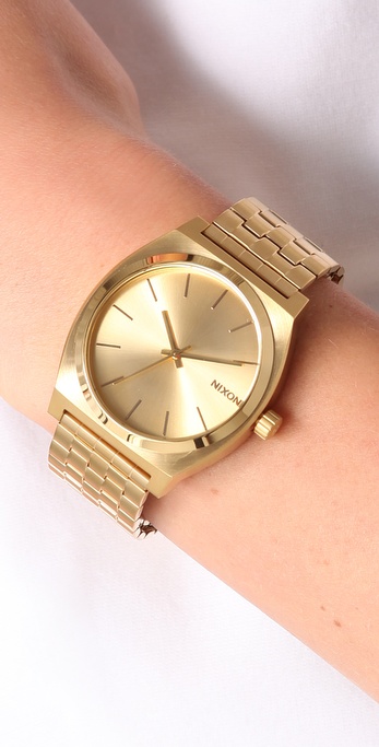 Nixon Oversized Time Teller All Gold Watch in Metallic | Lyst