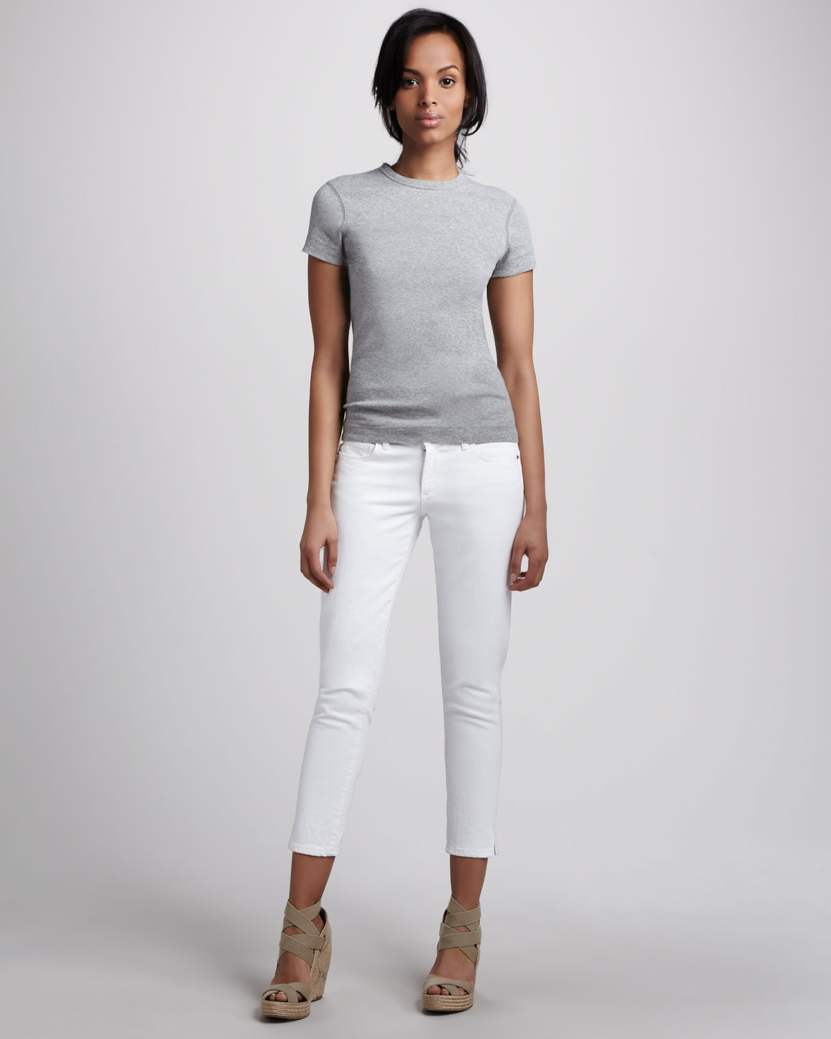 paige kylie crop white