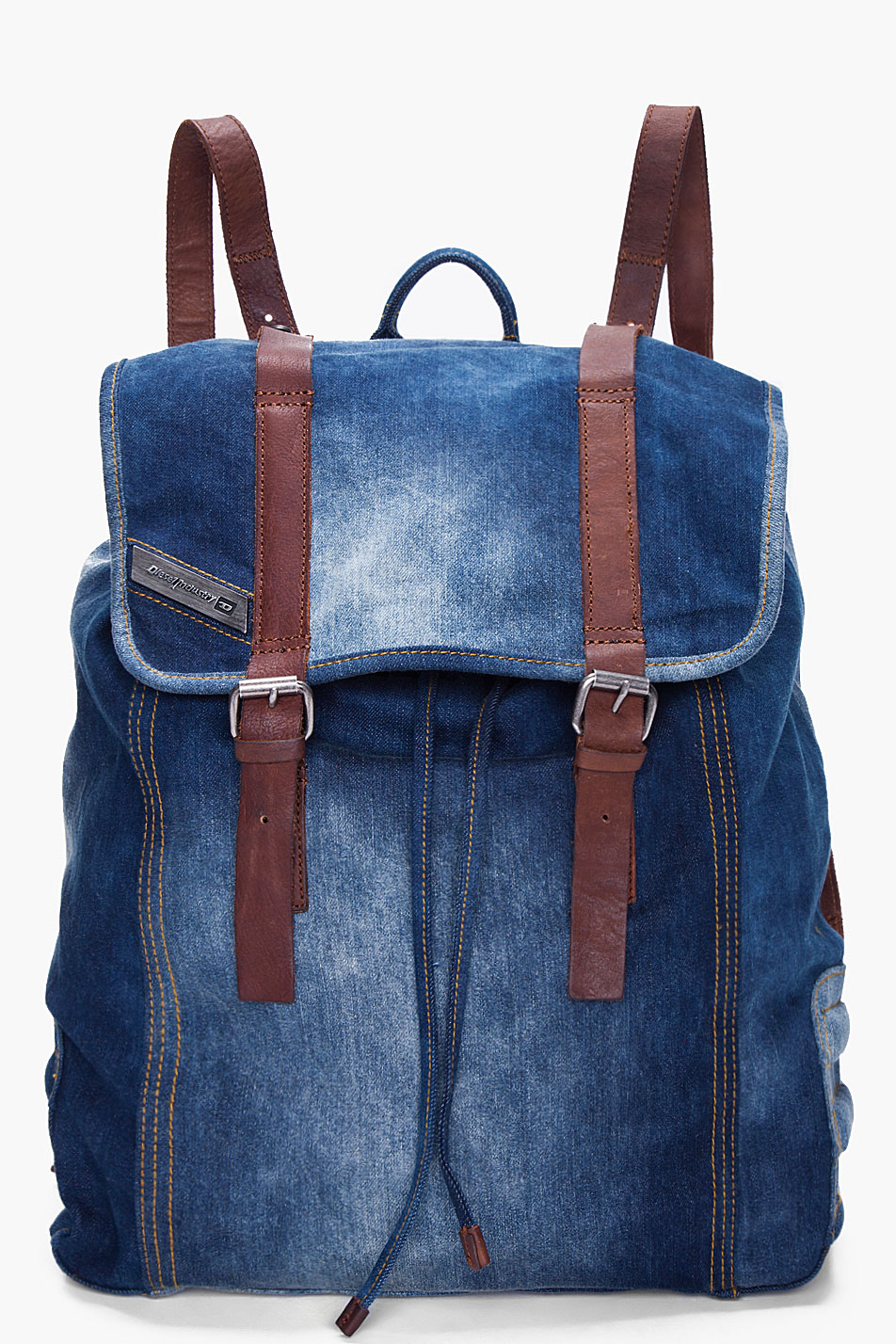 DIESEL Indigo Denim Backpack in Blue for Men Lyst