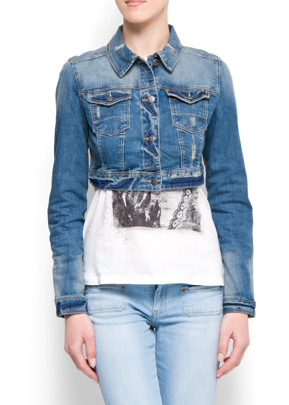 Lyst - Mango Bolero Denim in Blue