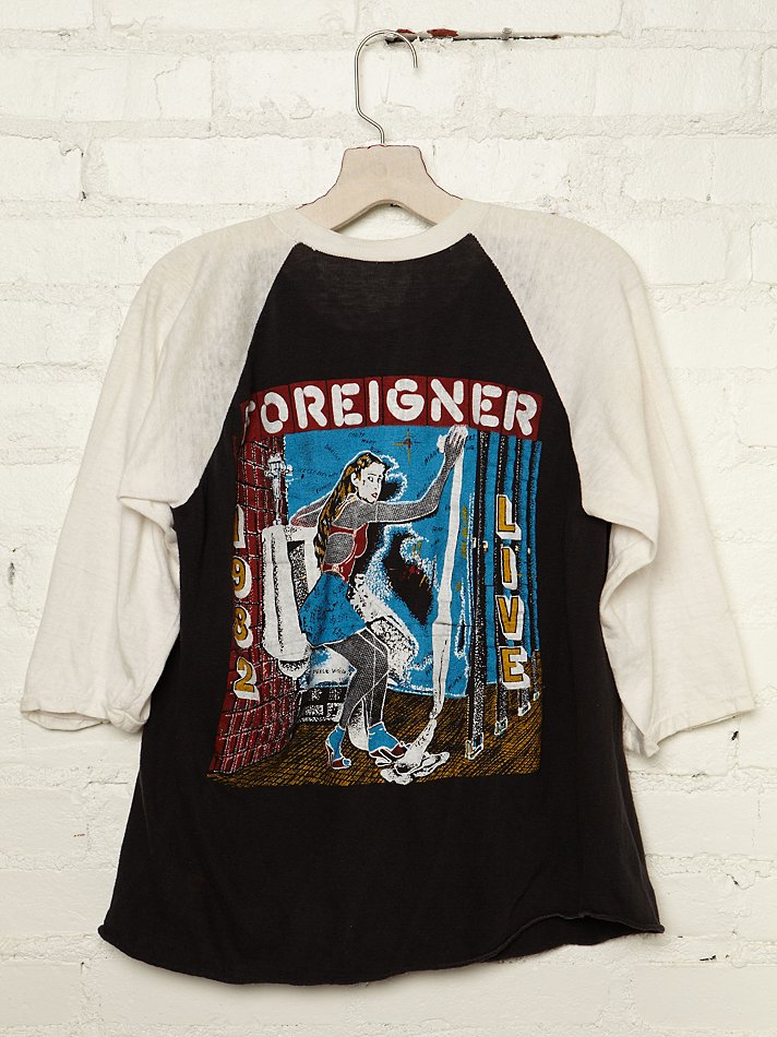 Free People Vintage Foreigner 4 American Tour Baseball Tee in Black - Lyst