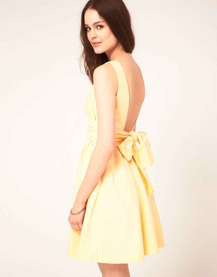Yellow bow dress Clearance