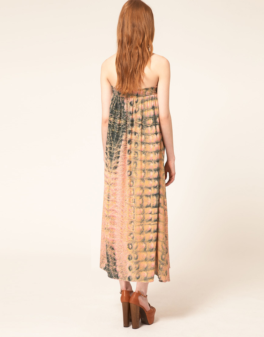 Lyst House Of Dagmar Dagmar Strapless Maxi Dress in Crocodile Print