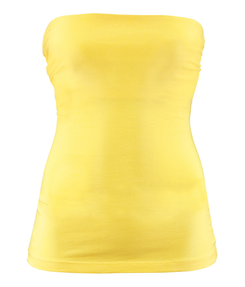 Lyst H&M Tube Top in Yellow