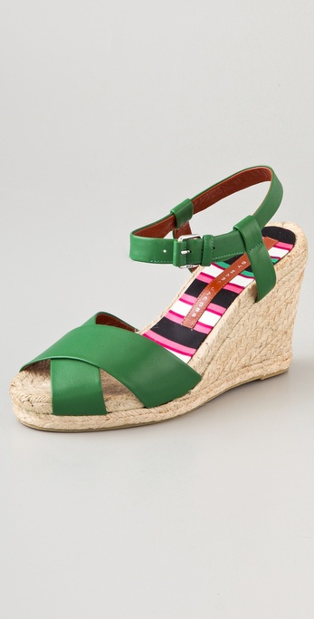 green espadrilles wedge