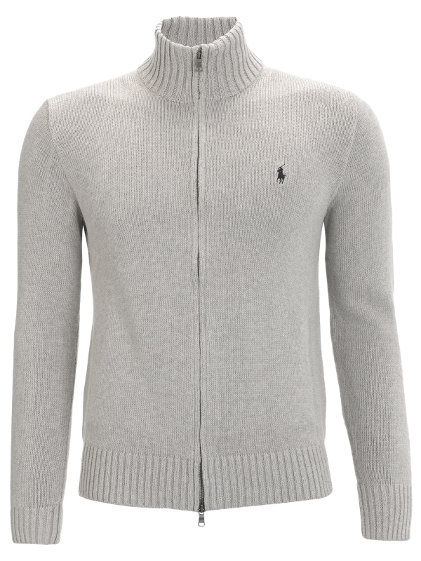 Polo Ralph Lauren Full Zip Cardigan Grey in Grey for Men - Lyst