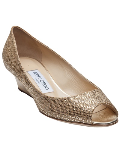 jimmy choo gold wedge shoes
