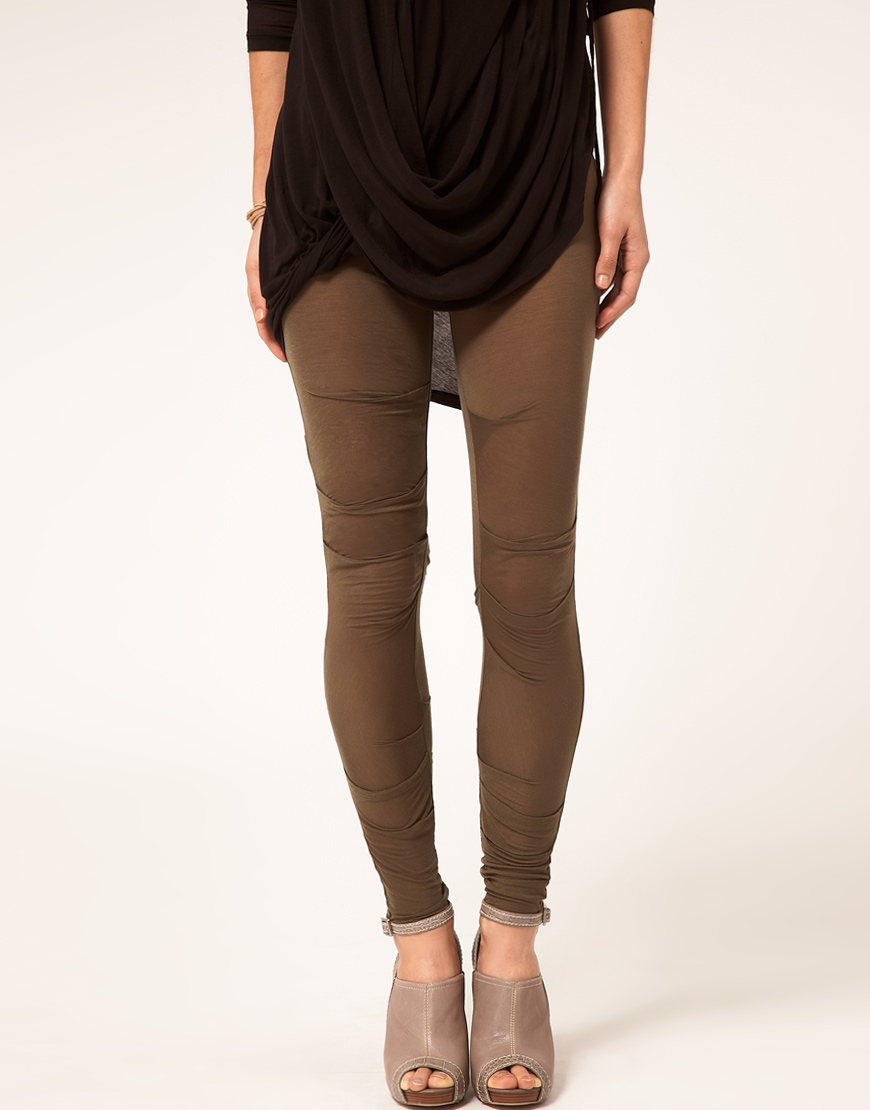 black ruched leggings