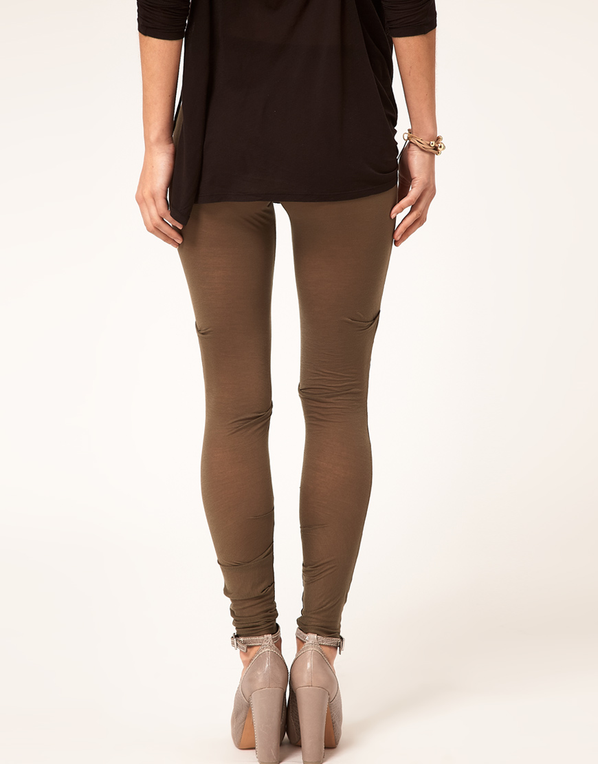 ruched bottom leggings