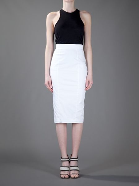 N°21 Pencil Skirt in White | Lyst