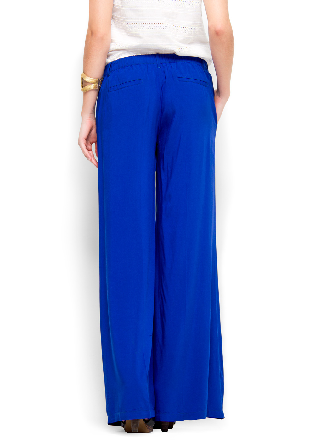 Mango Palazzo Trousers in Blue - Lyst