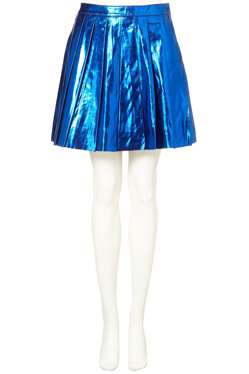 Lyst Metallic Pleated Skirt in Blue