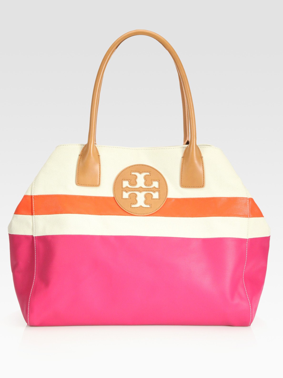 Tory Burch Dipped Canvas Beach Tote Bag in Natural | Lyst
