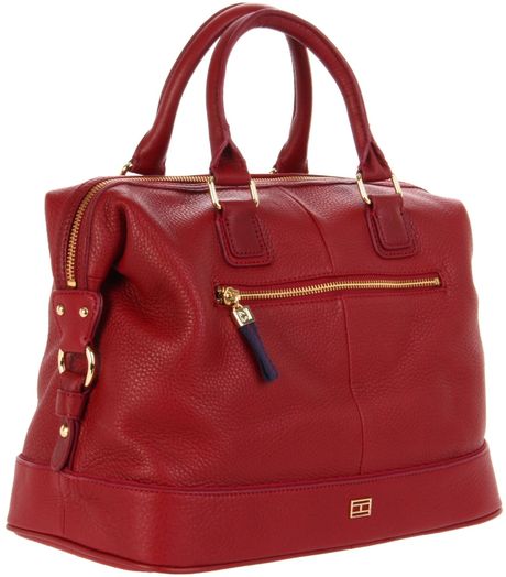 Tommy Hilfiger Th Logo Pebble Shoulder Bag in Red | Lyst