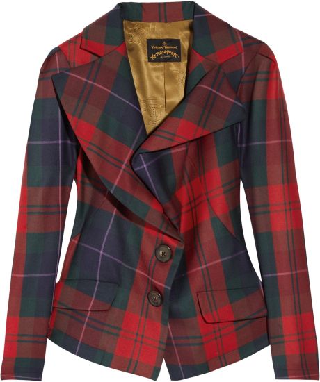 Vivienne Westwood Anglomania Wool Tartan Blazer in Red (multicolored ...
