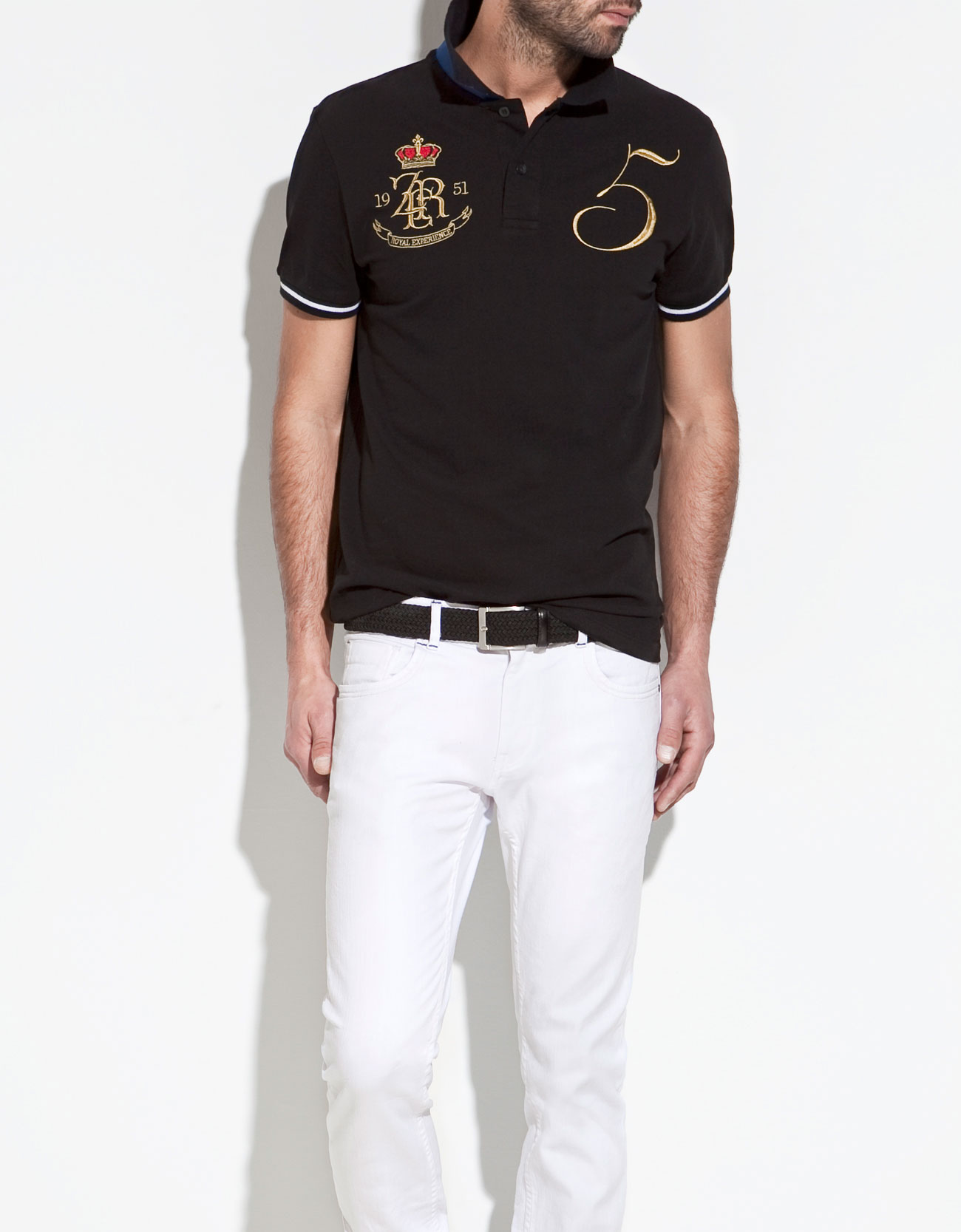 Zara Embroidered Polo Shirt in Black for Men Lyst