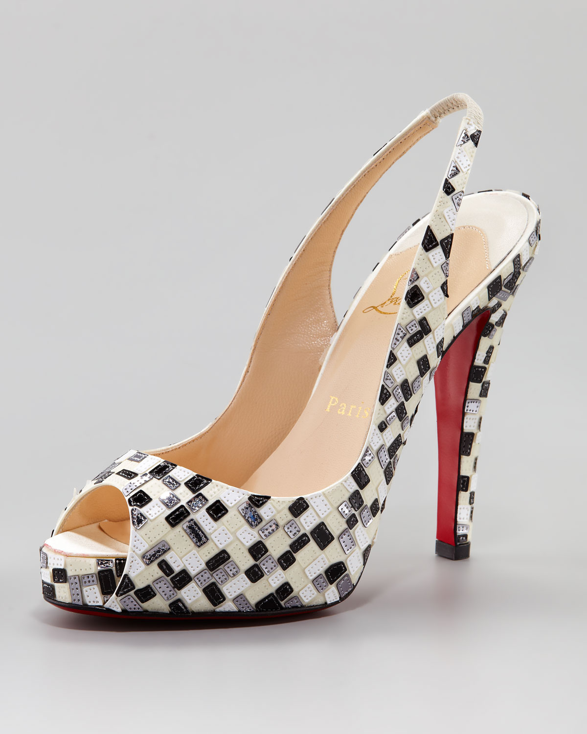 louboutin white slingbacks