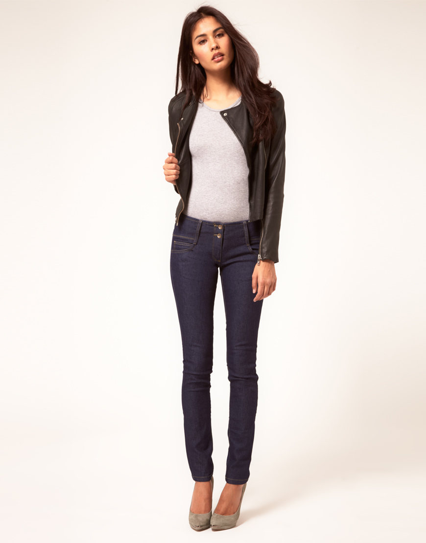 Asos Super Sexy Skinny Jeans With Stitch Detail in Black | Lyst