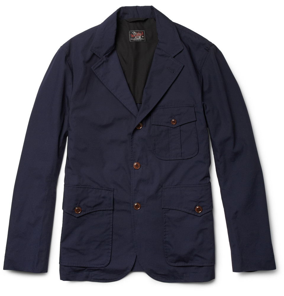 Woolrich Lightweight Washed Cotton Safari Jacket in Blue for Men - Lyst