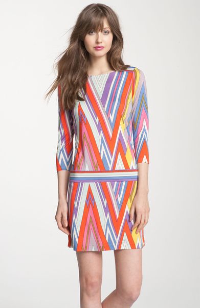 Juicy Couture Sirius Print Silk Dress in Multicolor (red multi stripe ...