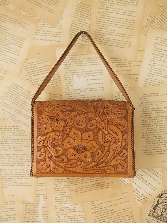 vintage tooled leather bag