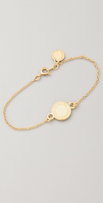 Marc By Marc Jacobs Dreamy Logo Enamel Disk Bracelet in Cream (Metallic) -  Lyst