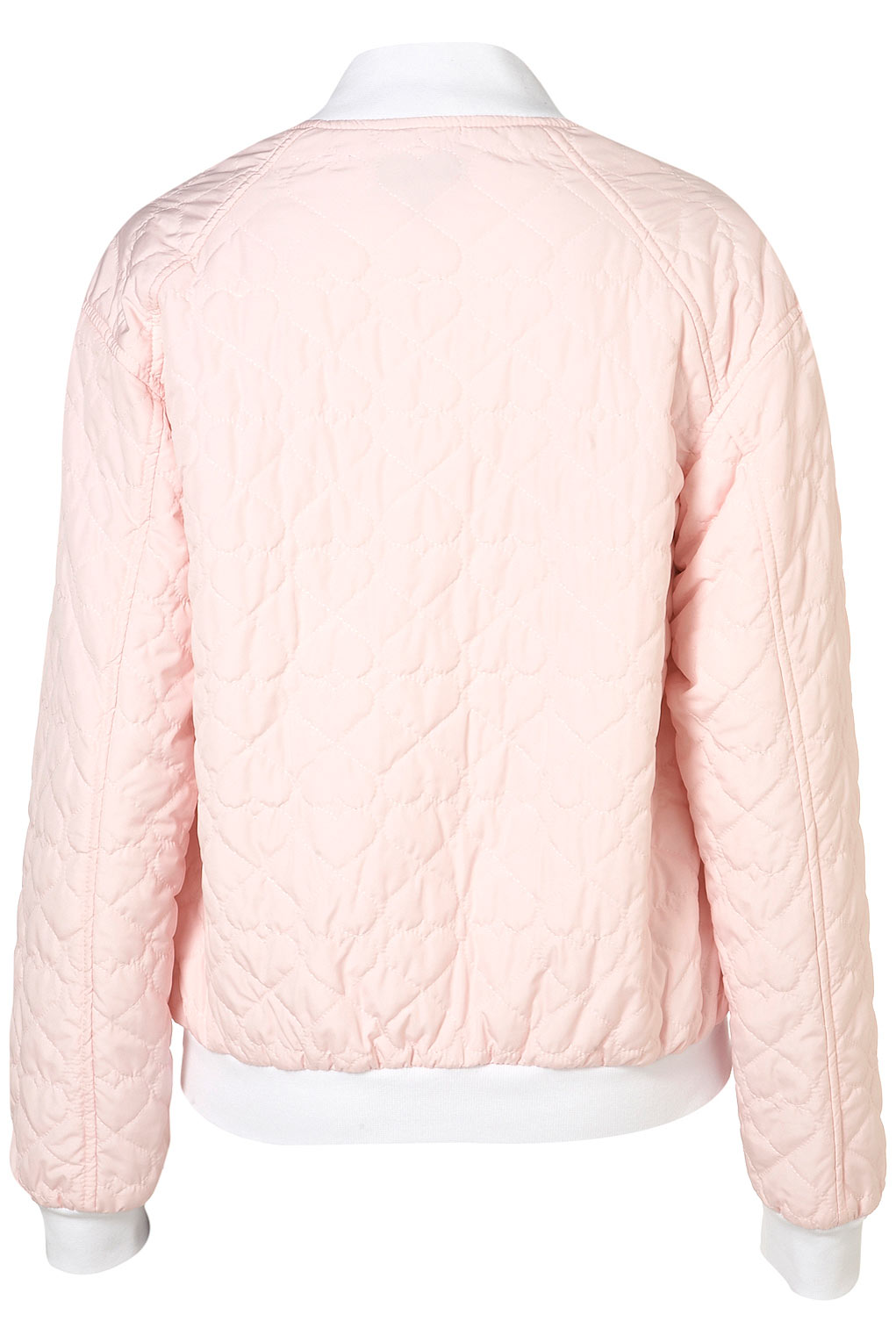 Heart Quilted Bomber Jacket in Pink Lyst