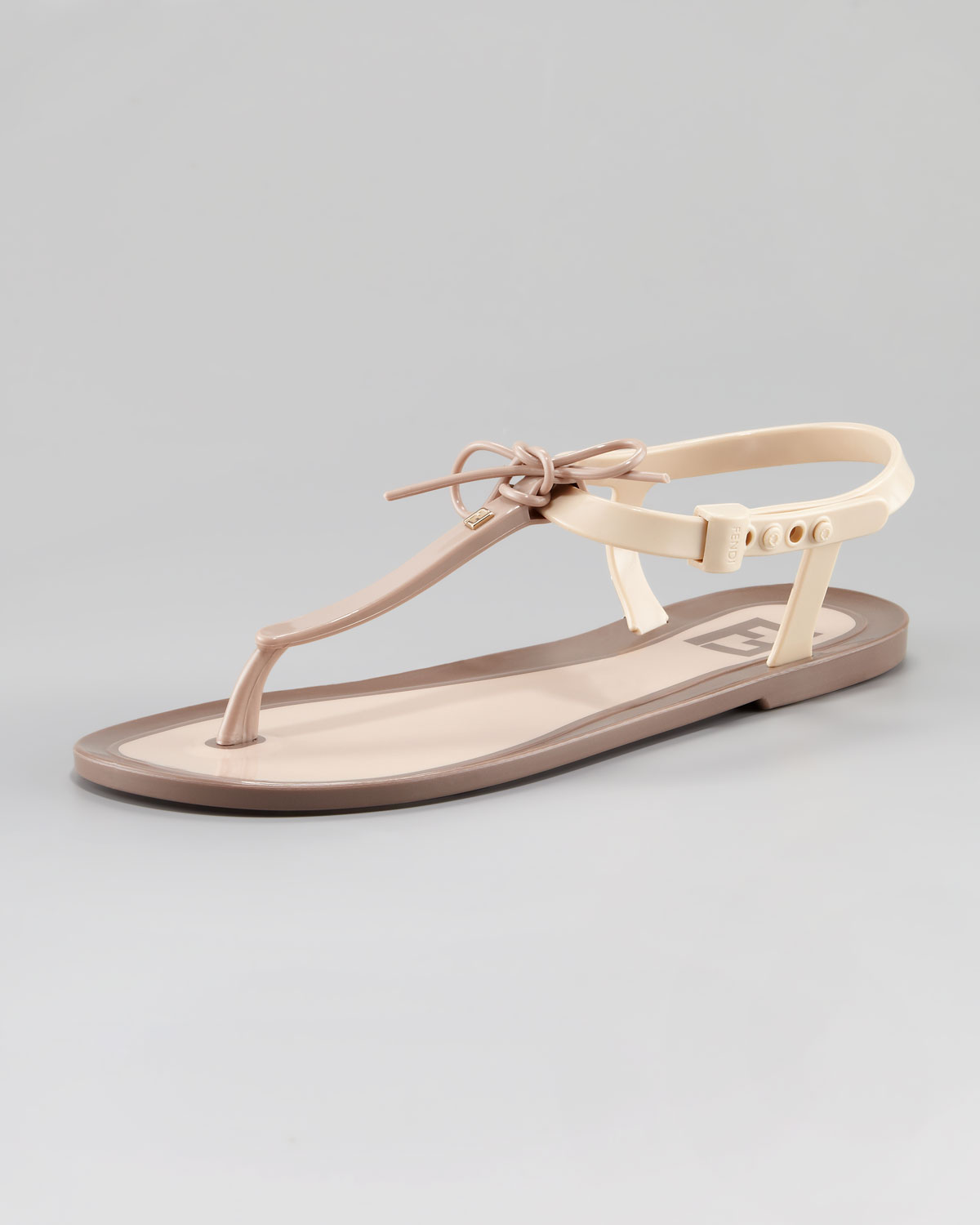 Lyst - Fendi Jelly Flat Thong Sandal in Natural