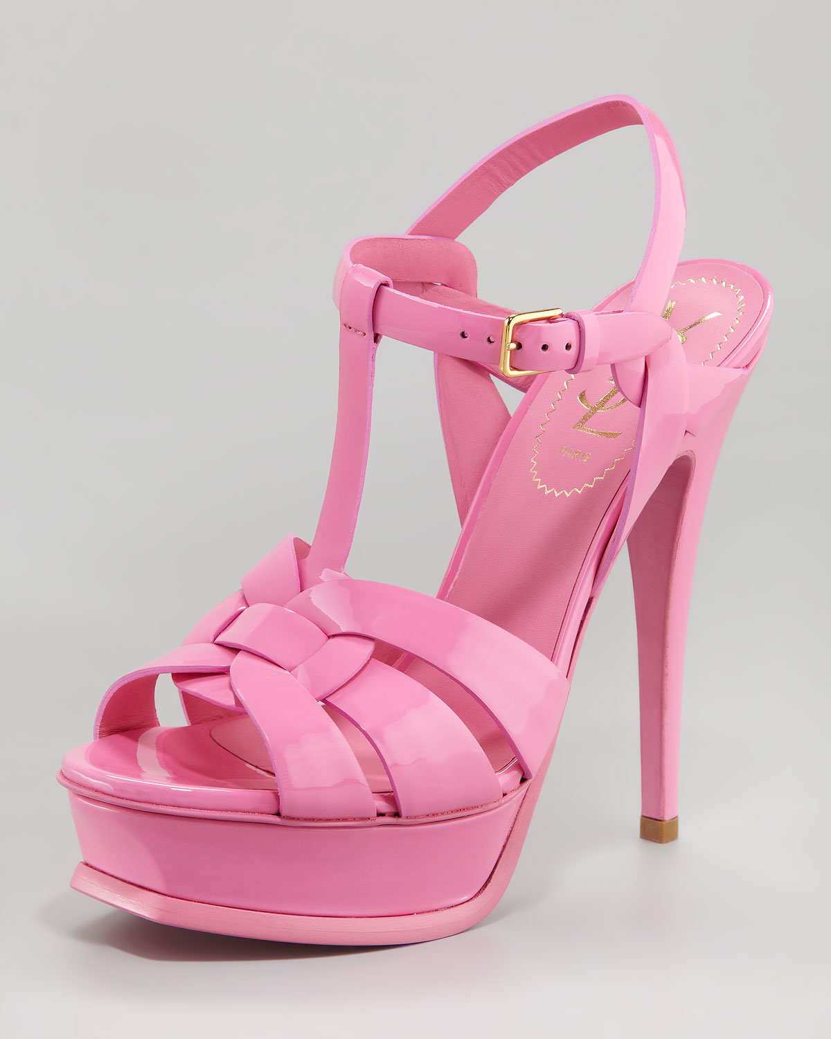 saint laurent pink heels