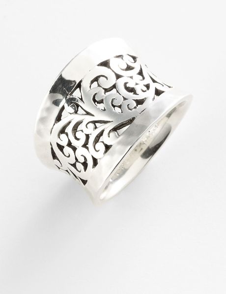 Lois Hill Cigar Band Ring in Silver (silver cutout) | Lyst