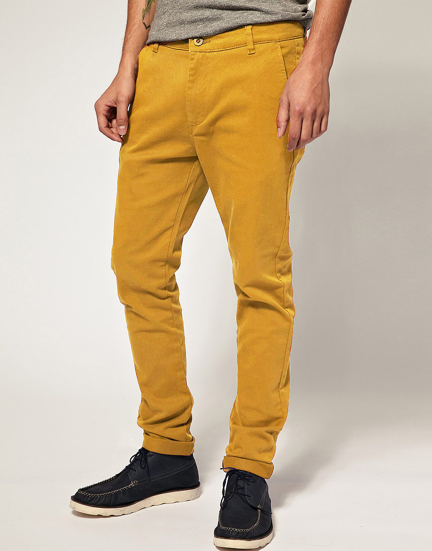 ASOS Skinny Chino in Yellow for Men | Lyst